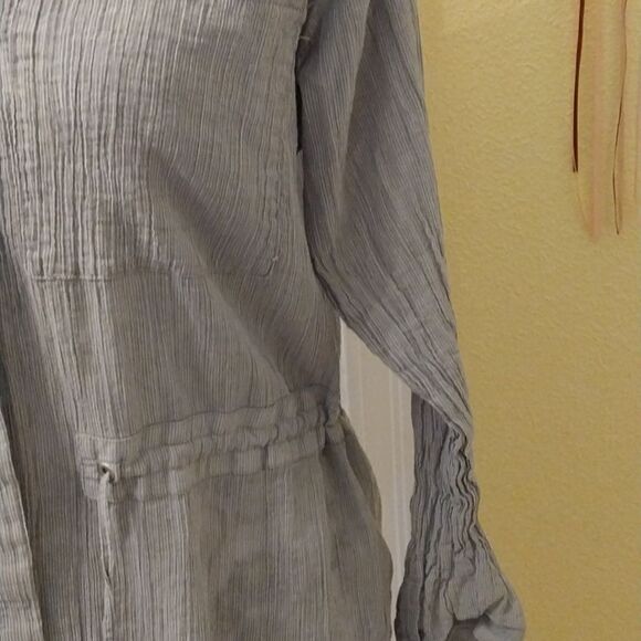 A.N.A. Women Button Front Drawstring Waist Tunic Blouse M - Picture 2 of 12